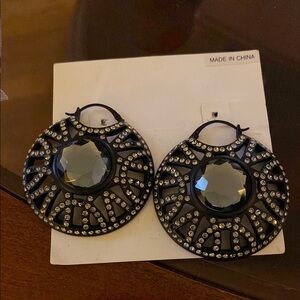 Chic Black and Silver Statement Earrings